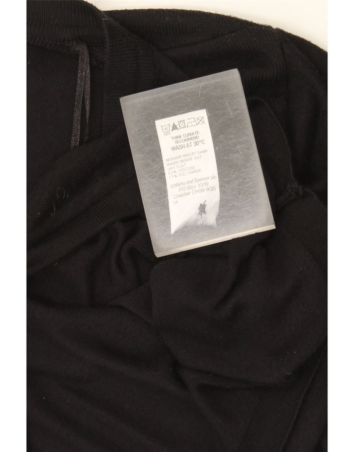 Marks & Spencer Pull cardigan court pour femme UK 12 Viscose noir moyen