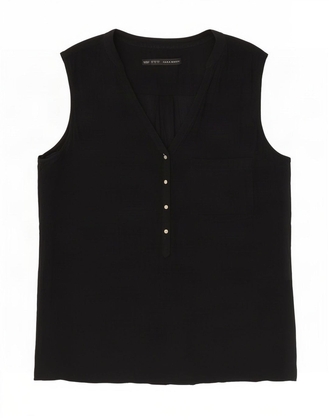 Zara Chemisier sans manches pour femme UK 44 Noir moyen