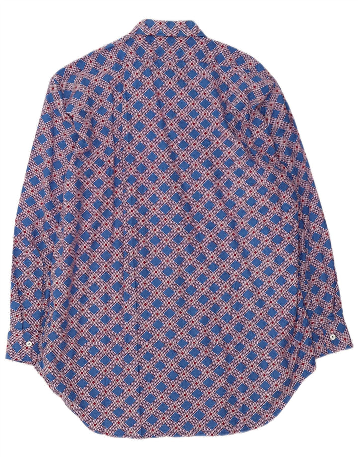 Chemise homme vintage grand chèque bleu