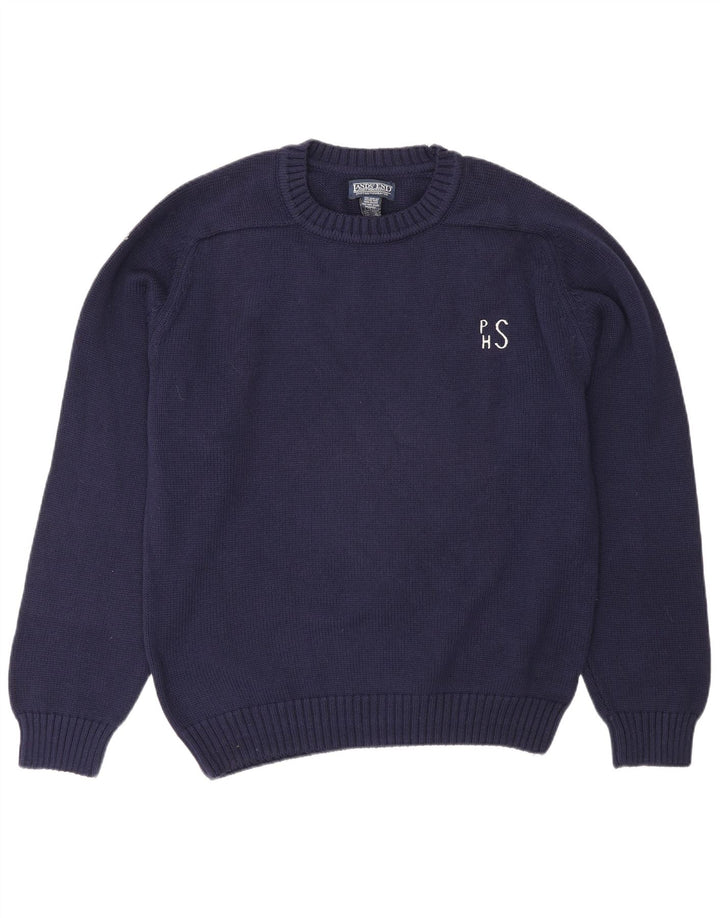Lands End Pull col rond homme en laine bleu marine moyen