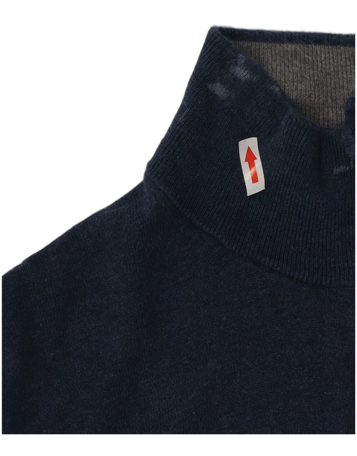 Gant Pull col zippé homme 2XL bleu marine coton