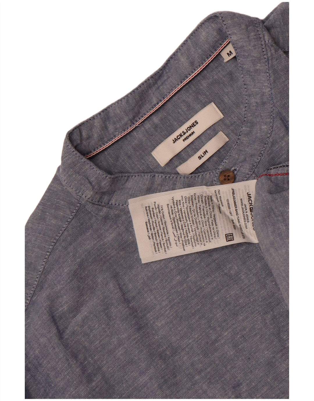 Jack & Jones Chemise Pull Slim Fit Homme Bleu Moyen Moucheté Coton