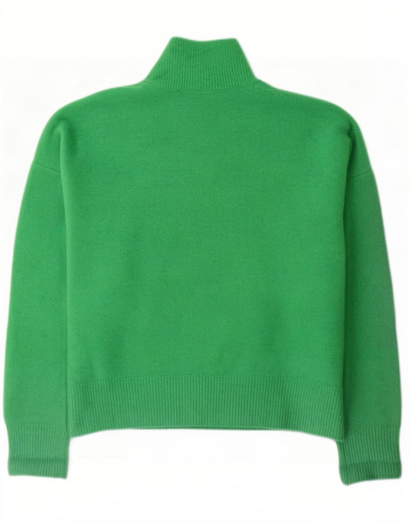 Zara Pull surdimensionné à col roulé pour femme UK 16 Grand acrylique vert