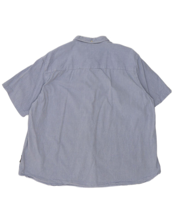 French Connection Chemise à Manches Courtes Homme 2XL Bleu Coton