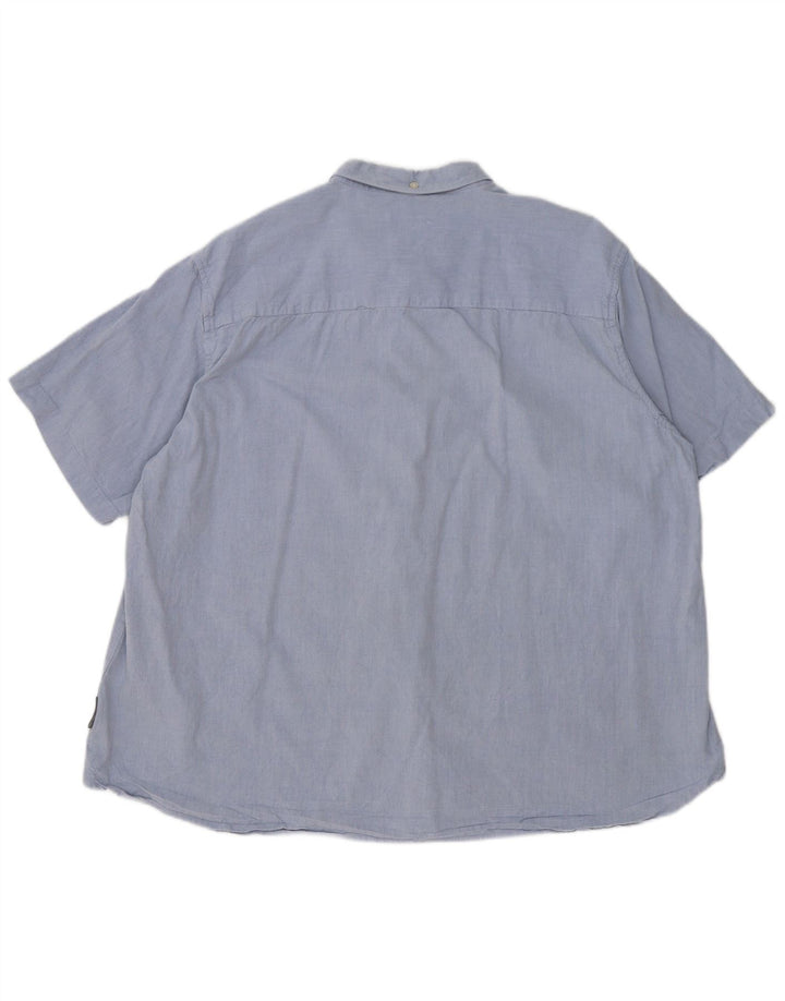 French Connection Chemise à Manches Courtes Homme 2XL Bleu Coton