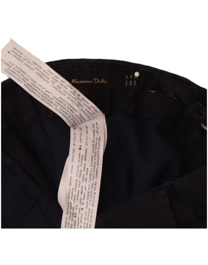 MASSIMO DUTTI Pantalon Chino Coupe Slim Homme EU 44 Large W34 L32 Bleu Marine