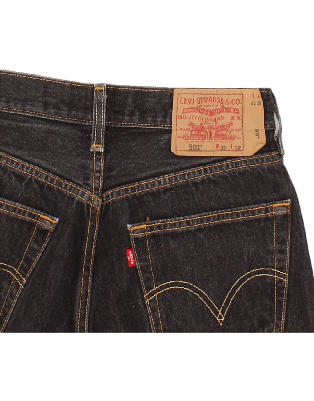 LEVI'S Short en Jean 501 Homme W32 Noir Moyen Coton