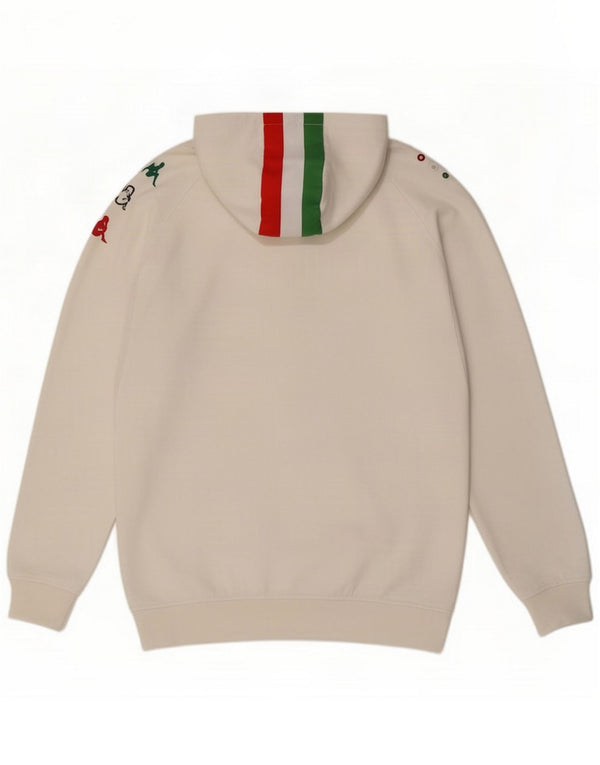 Kappa Pull à capuche zippé graphique pour homme 2XL Blanc Polyester
