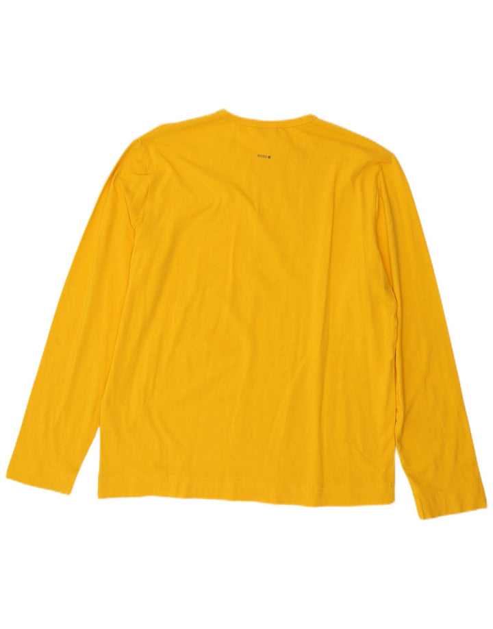 HUGO BOSS Homme Top Manches Longues Large Jaune Coton