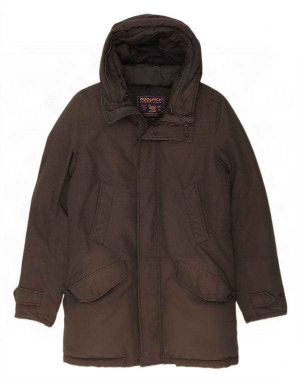 Woolrich Manteau matelassé à capuche pour homme UK 36 Petit Gris Coton