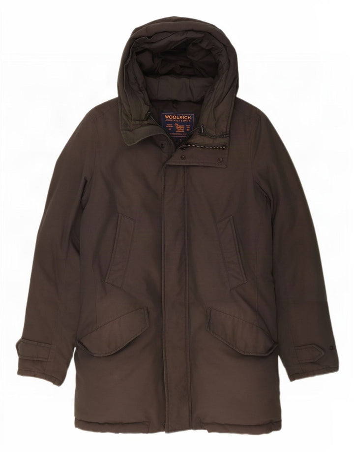 Woolrich Manteau matelassé à capuche pour homme UK 36 Petit Gris Coton