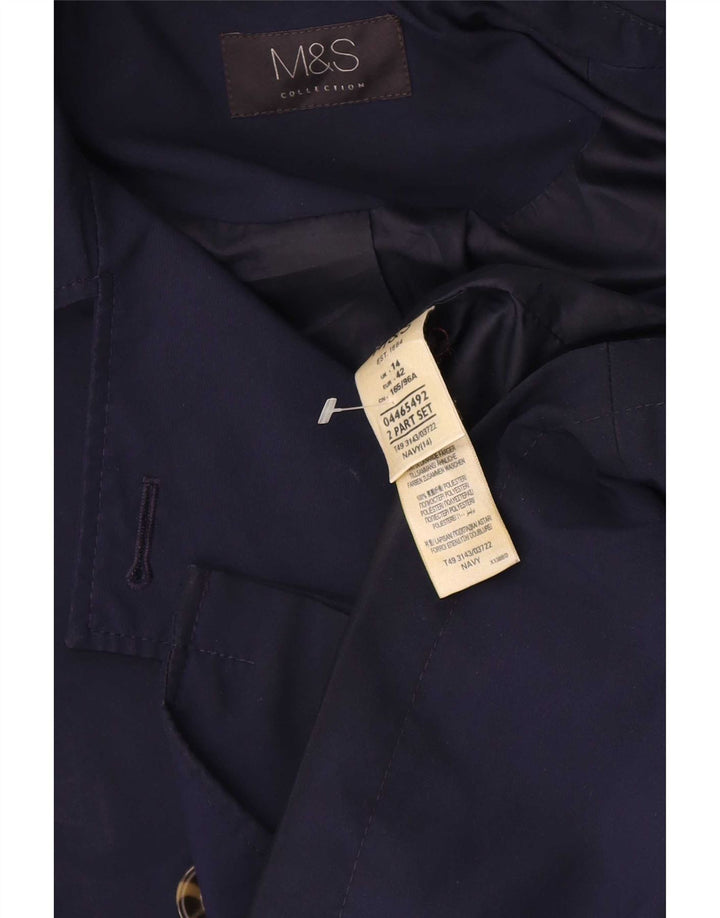 Marks & Spencer Trench court pour femme UK 14 Large Bleu marine Polyester