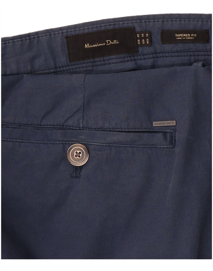 MASSIMO DUTTI Pantalon Chino Fuselé Homme EU 48 XL W38 L30 Bleu Marine