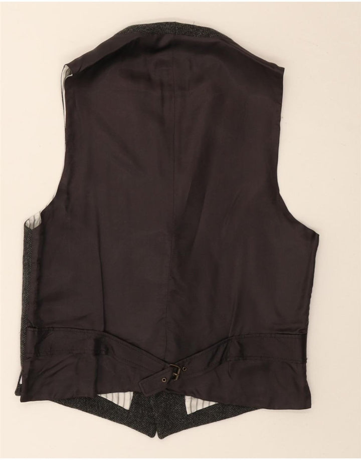 Massimo Dutti Gilet Homme EU 38 Laine à Chevrons Gris Moyen