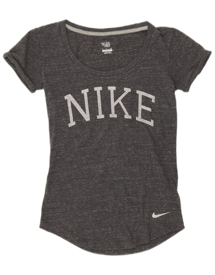 NIKE T-shirt graphique pour femme UK 10 Petit gris moucheté