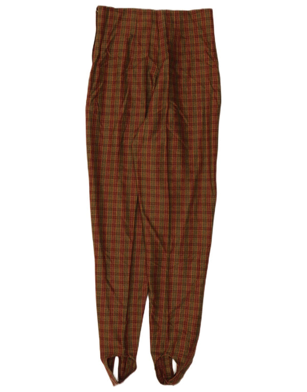 Pantalon de costume fuselé vintage pour femmes IT 44 Medium W26 L30 Brown Check