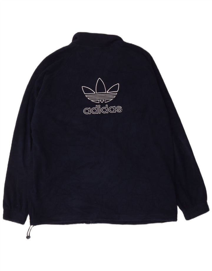 ADIDAS Veste polaire graphique pour homme UK 42 XL Bleu marine Polyester
