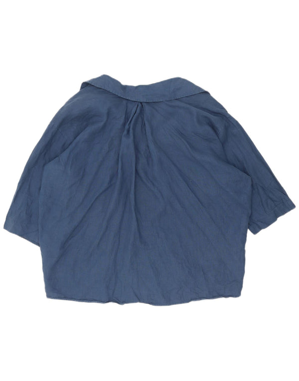 Zara Chemisier surdimensionné à manches courtes pour femme UK 14 Bleu marine moyen