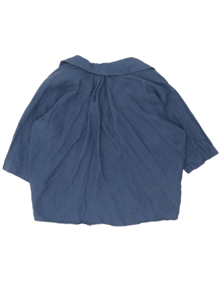 Zara Chemisier surdimensionné à manches courtes pour femme UK 14 Bleu marine moyen