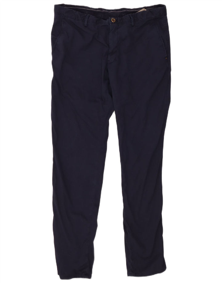 MASSIMO DUTTI Pantalon Chino Slim Homme EU 46 XL W36 L32 Bleu Marine Coton