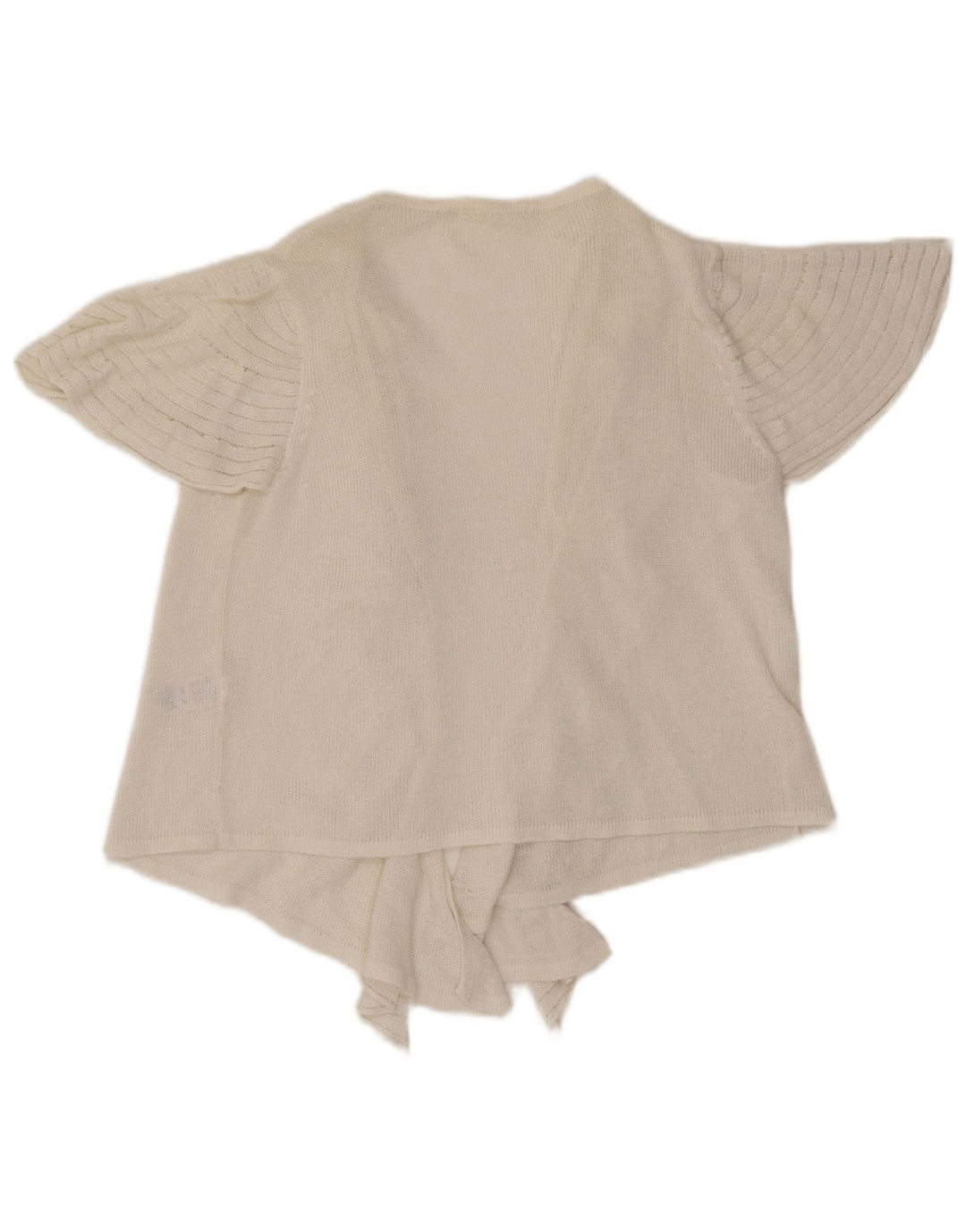 Marks & Spencer Haut cardigan ouvert à volants sur le devant pour femme UK 16 Large Blanc