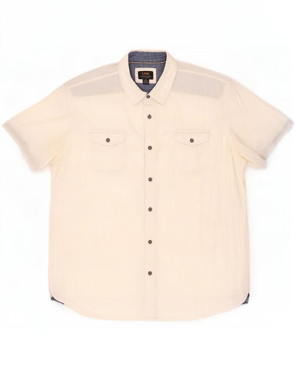 Lee Chemise à Manches Courtes Homme XL Coton Blanc