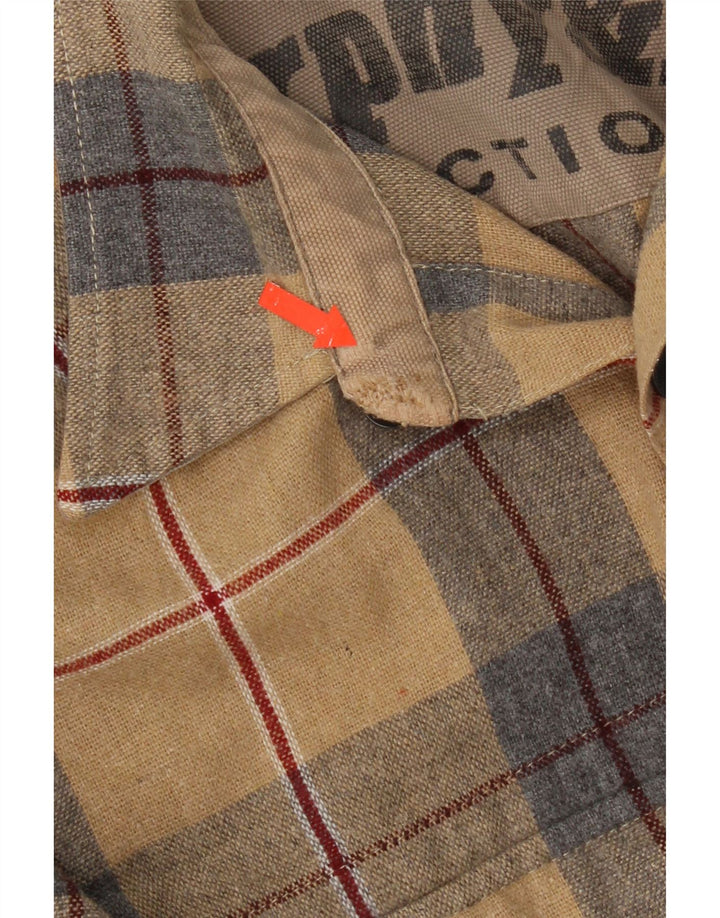 Murphy & Nye Chemise en Flanelle Homme Petit Carreau Beige Acrylique