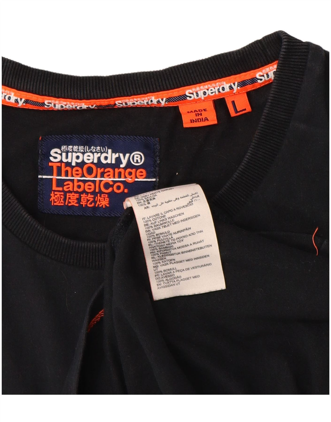 Superdry T-Shirt Homme Haut Large Noir Coton