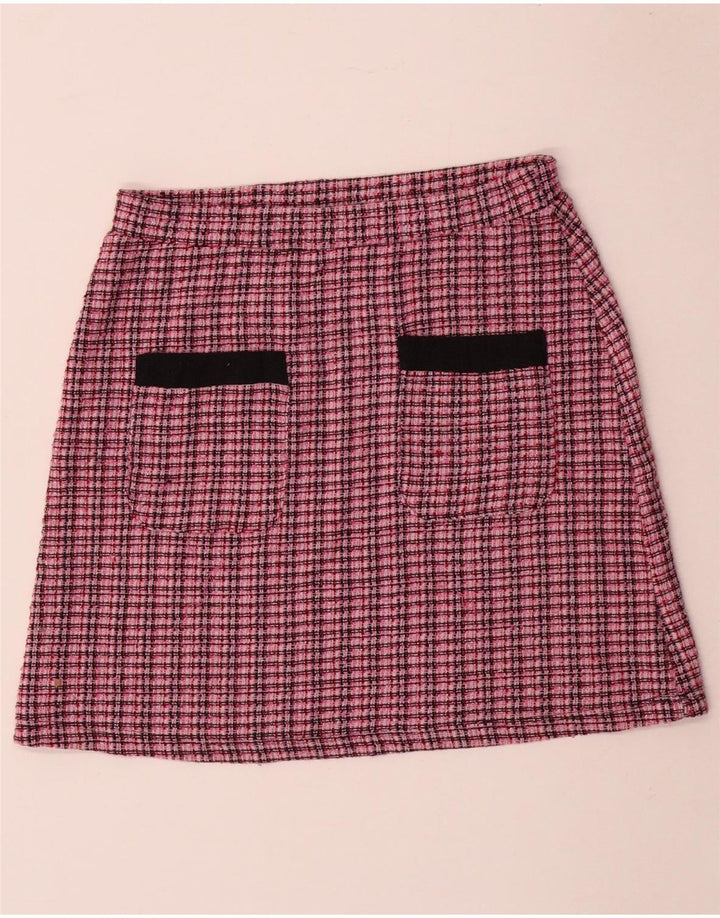 ZARA Femme Trafaluc Mini Jupe Petit W26 Rose Check