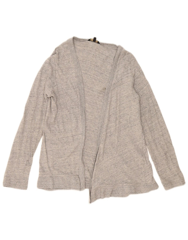 Massimo Dutti Pull cardigan ouvert pour femme UK 10 Petit coton moucheté gris