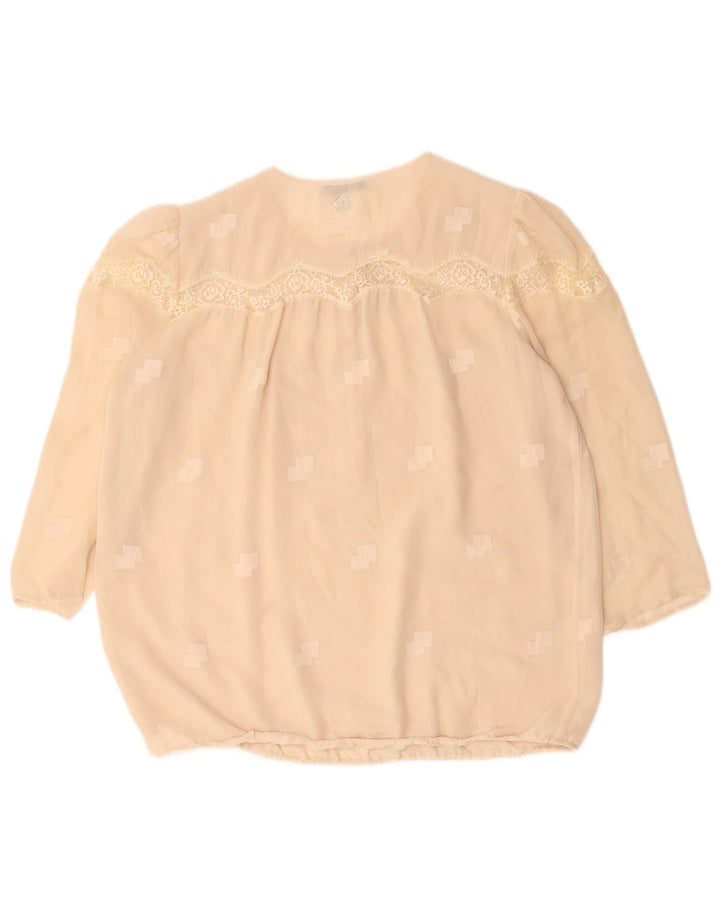 LIU JO Chemisier à manches 3/4 pour femme UK 16 Large Beige Géométrique