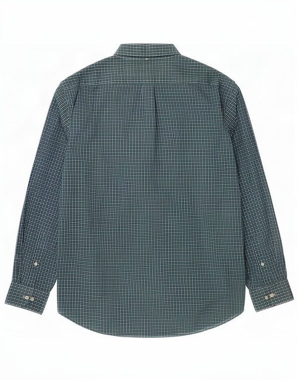 Chaps Chemise coupe classique pour homme Taille 17 1/2 XL Coton vichy vert