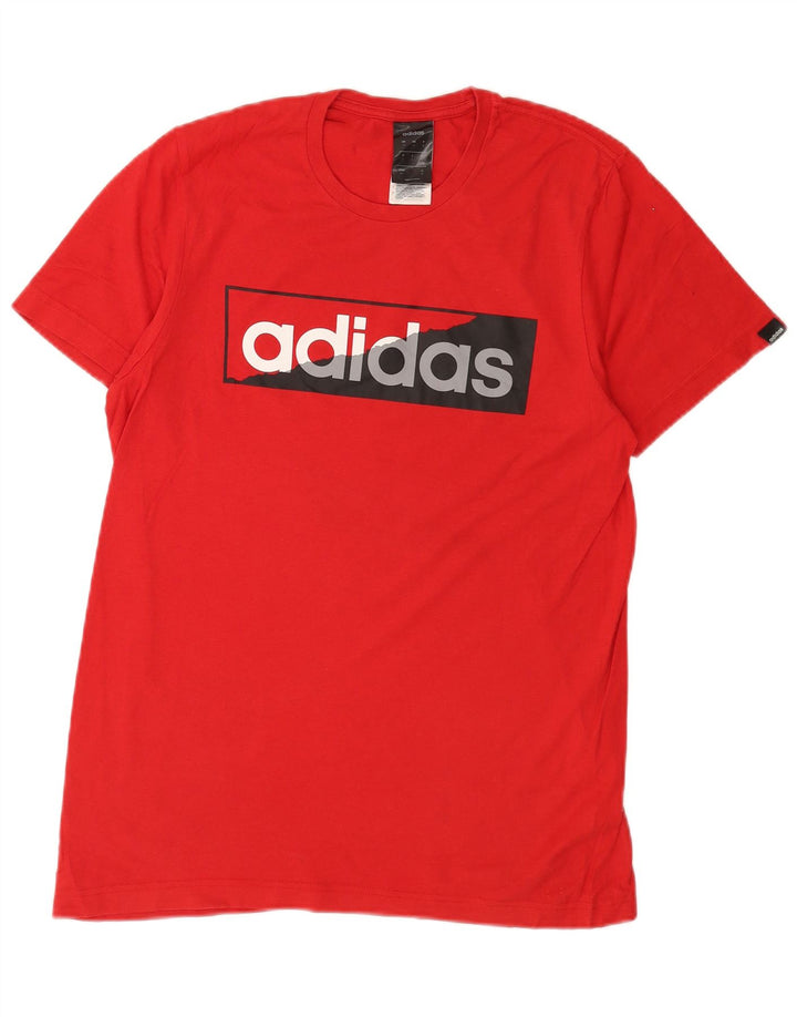 Adidas Mens Graphic T-Shirt Top Petit Rouge Coton