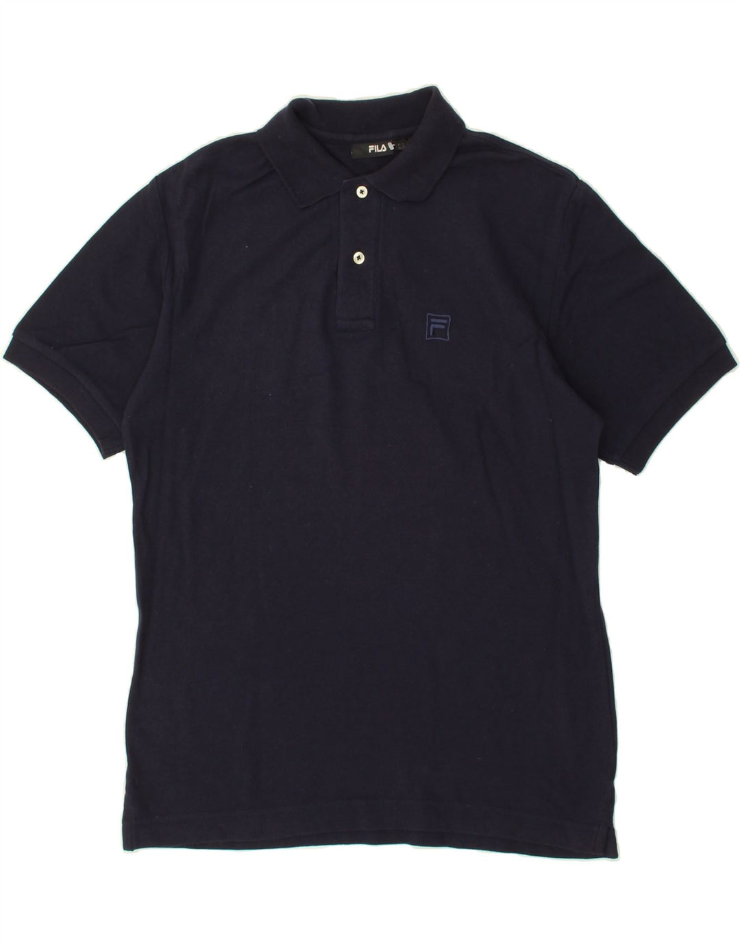 FILA Mens Polo Shirt Medium Navy Blue Cotton Vintage Fila and Second-Hand Fila from Messina Hembry 