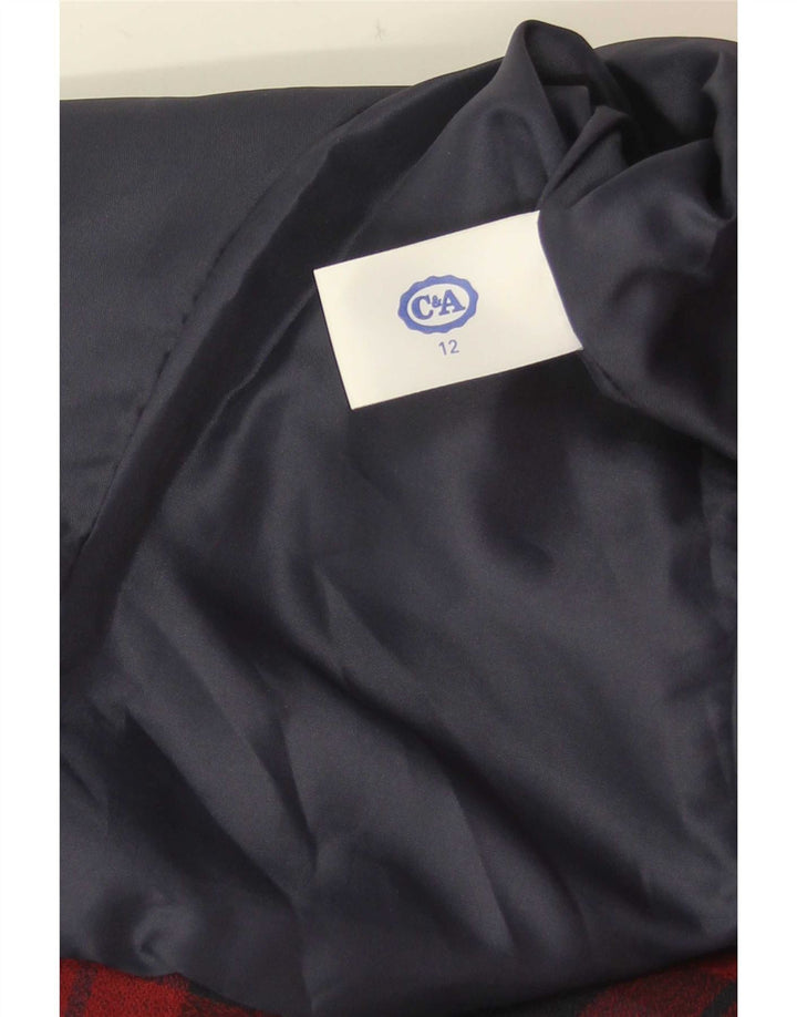 C & A Veste Blazer 4 Boutons Fille 11-12 ans Rouge à Carreaux Polyester