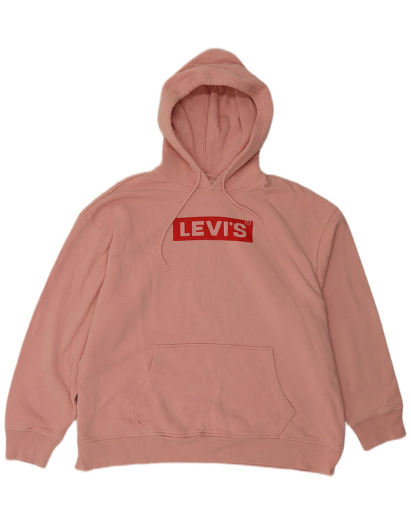 Levi's Pull à capuche graphique coupe décontractée pour femme UK 18 XL Coton rose