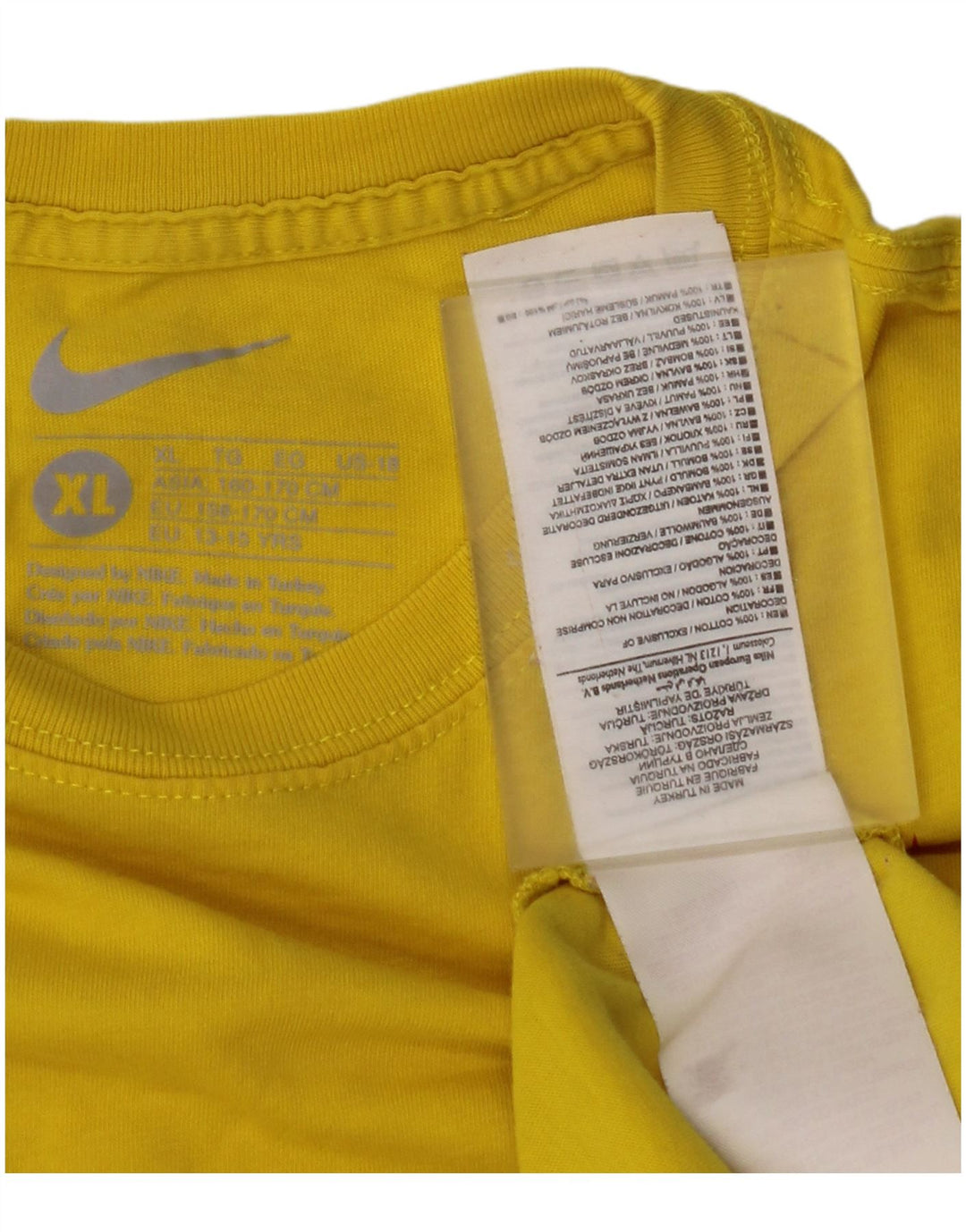 NIKE Haut T-Shirt Graphique Garçon 13-14 ans XL Jaune Coton