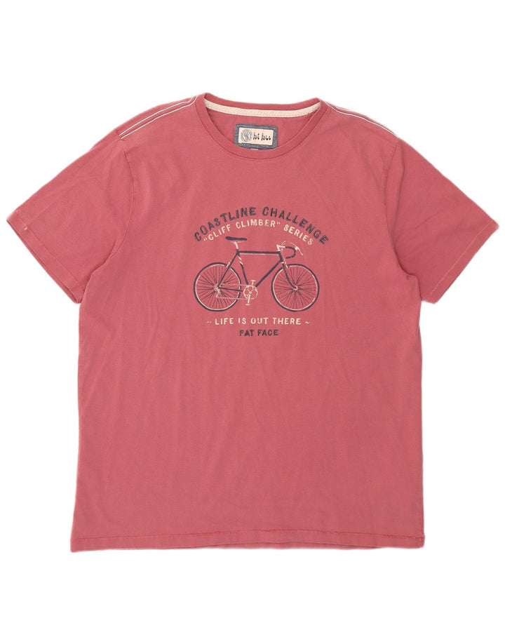 Fat Face T-Shirt Graphique Homme Grand Rouge Coton
