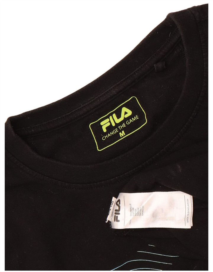 Fila T-Shirt Graphique Homme Noir Moyen Coton