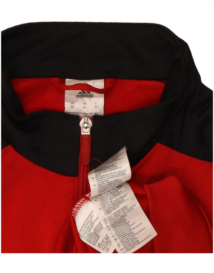 Adidas Veste de survêtement pour homme XL Rouge Colourblock Polyester