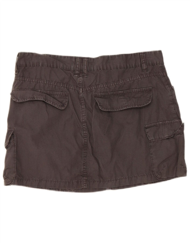 Zara Femme Mini Jupe Cargo Large W30 Gris Coton