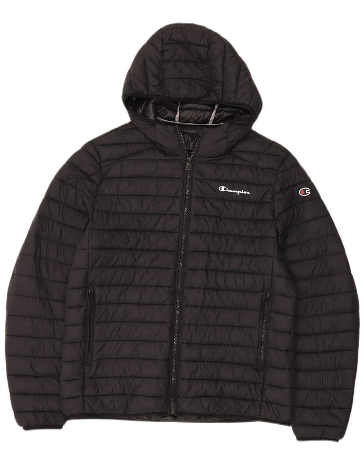 Champion Veste matelassée à capuche pour homme UK 40 Large Noir