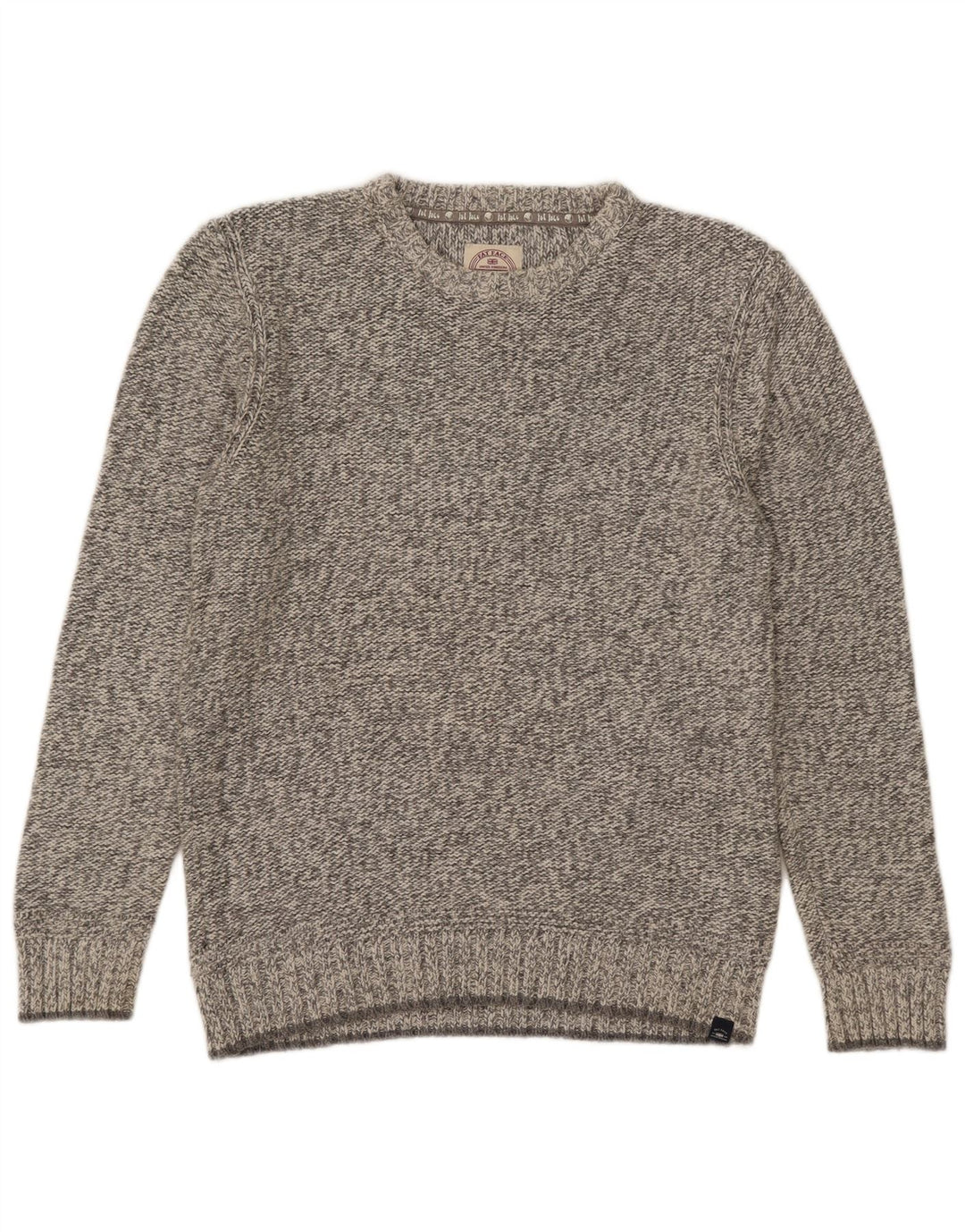 Fat Face Pull Col Ras du Cou Homme Gris Moyen Moucheté Coton