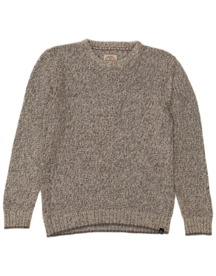 Fat Face Pull Col Ras du Cou Homme Gris Moyen Moucheté Coton