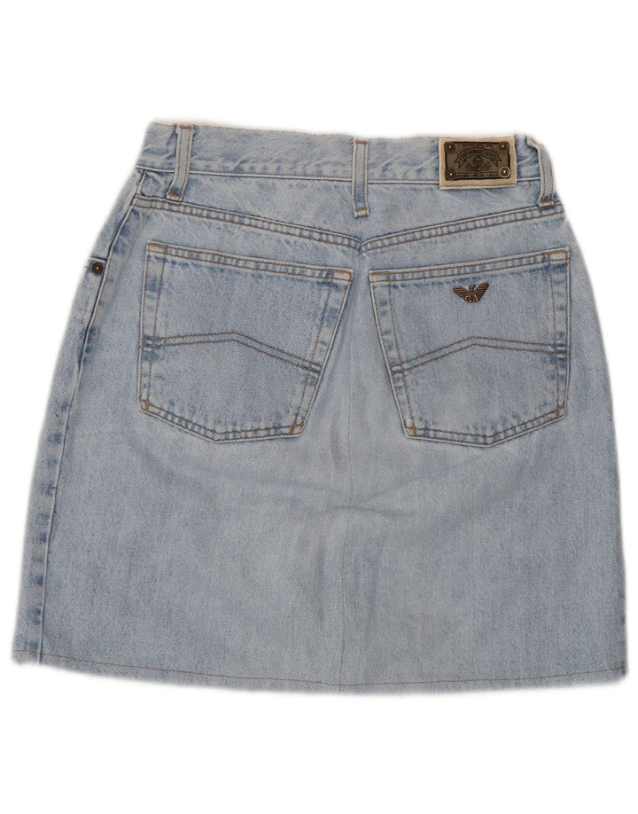 Armani Womens Denim Skirt W26 Small Blue