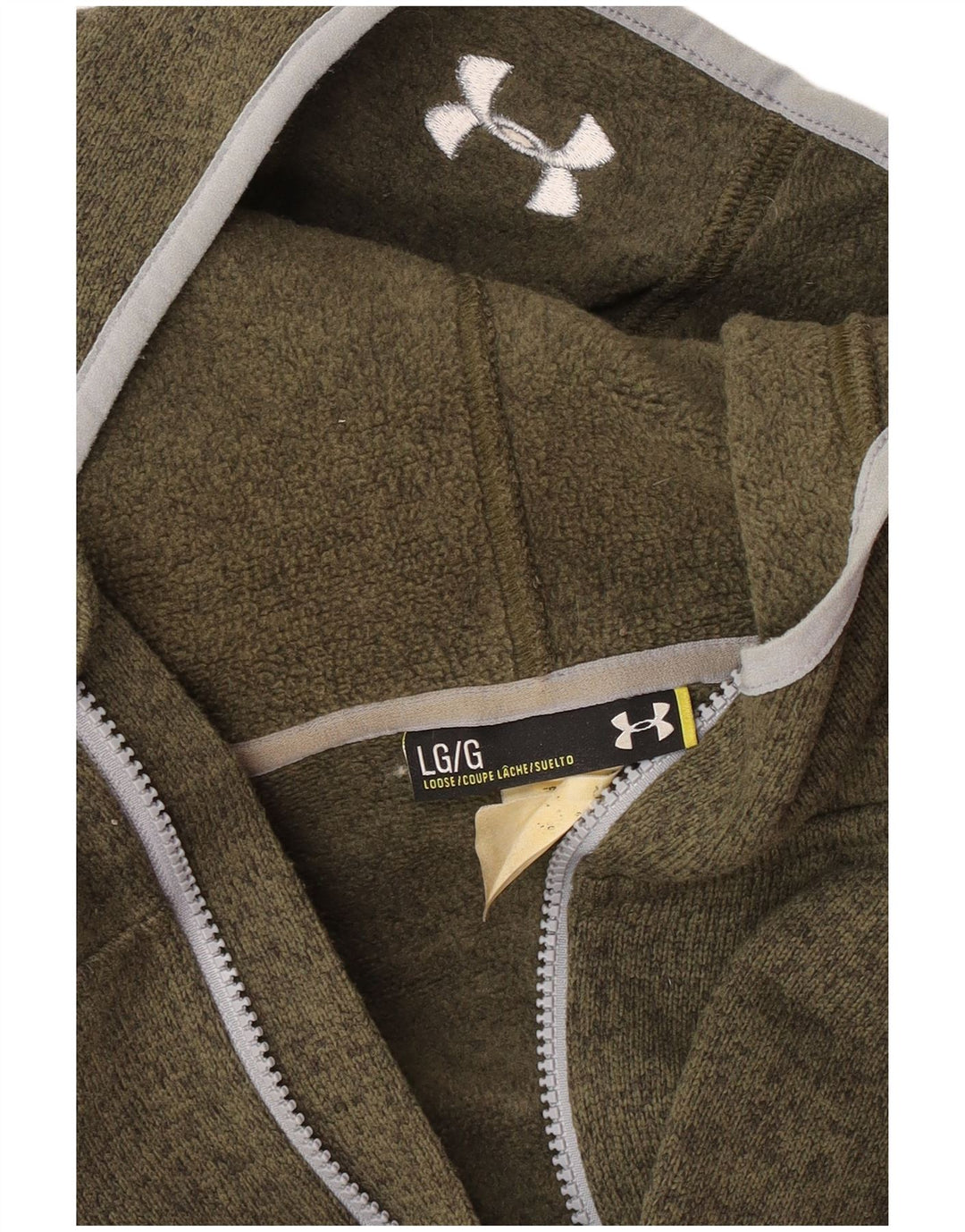 Under Armour Pull à capuche zippé pour homme, grand vert moucheté