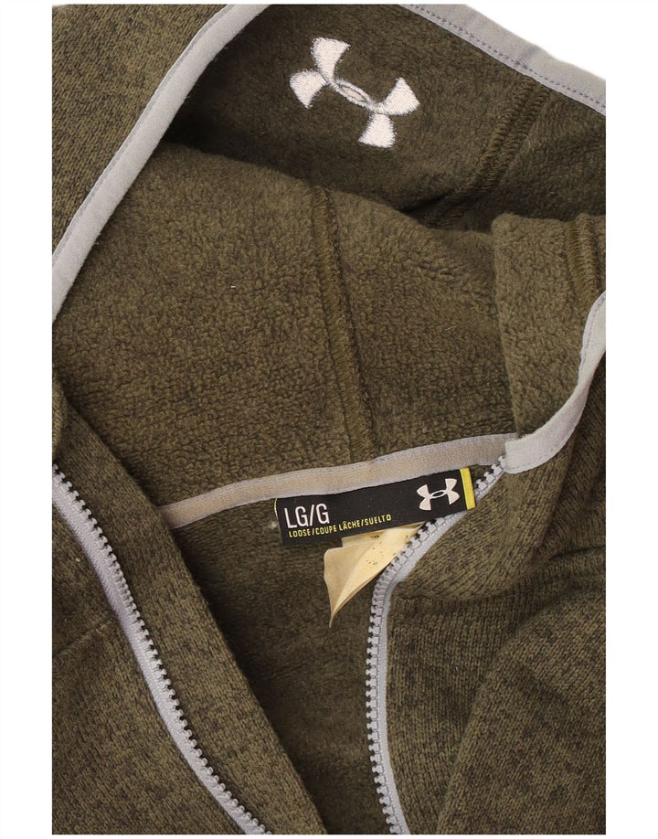 Under Armour Pull à capuche zippé pour homme, grand vert moucheté