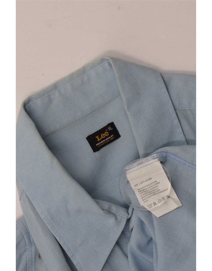 Lee Chemise à Manches Courtes Homme XL Bleu Coton