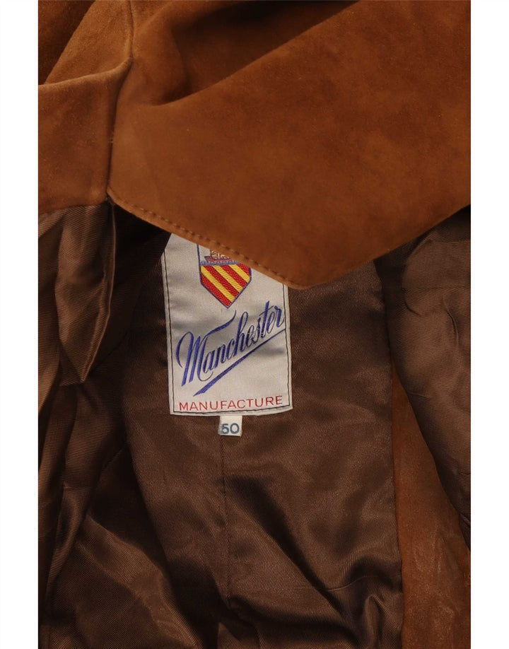 vintage Homme 3 Boutons Blazer En Daim Veste IT 50 Grand Marron