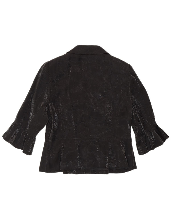 TUZZI Veste blazer à manches 3/4 et 2 boutons pour femme UK 18 XL Noir Viscose